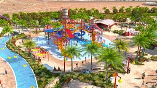 A rendering  of the Splash Island attraction at the Wet 'n' Wild Las Vegas water park.